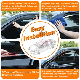 Norand Window Visors for Hyundai Tucson 2022 2023 2024 Rain Guards Shades Extra Durable Tape-on Side Window Deflectors Vent Window Visors Accessories 4pcs Set