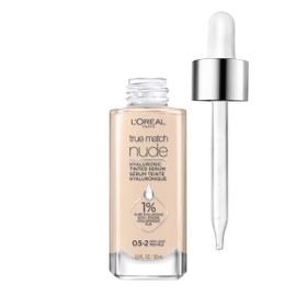 L'OREAL PARIS L'Oreal Paris True Match Nude Hyaluronic Tinted Serum Foundation with 1% Hyaluronic acid, Very Light 0.5-2, 1 fl. oz.