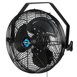 Tornado 12 Inch Outdoor Rated IPX4 Water-Resistant High Velocity Metal Industrial Wall Mount Fan For Commercial, Industrial, Residential, TEAO Motor 3 Speed 1650 CFM 6.6 FT Cord cETL Safety Listed