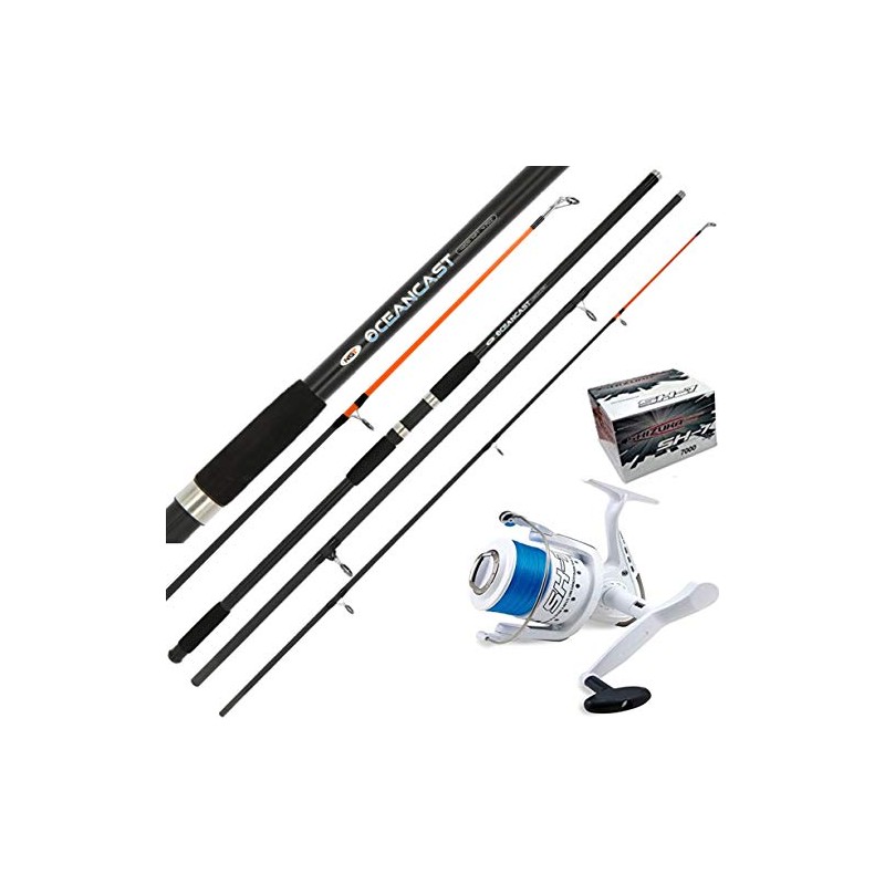 14FT OCEANCAST 3pc SEA BEACH FISHING ROD + SHIZUKA 7000