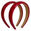 2Pcs Red Leather Headbands Retro Patent Leather Wide Sponge Head