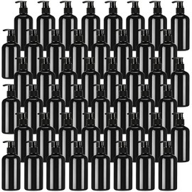 CroBlissful 48 Pcs Empty Plastic Pump Bottles 8oz Refillable Lotion Pump Bottle Containers with Black Dispenser for Shampoo, Conditioner, Face Cream, Massage Oil, Liquid Soap