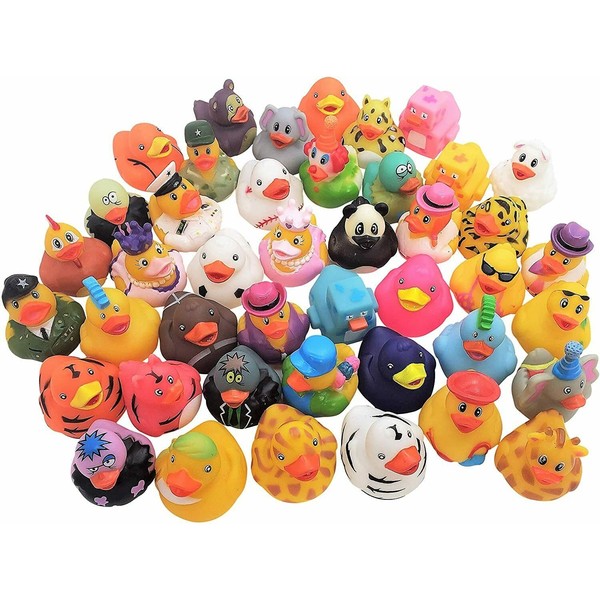 Assorted Colorful Rubber Duckies (2") Ducks Ducky Duck Ducking (50)