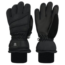 N'Ice Caps N'Ice Caps Kids Waterproof Winter Thinsulate Warm Gloves (Black, 7-8 Years)