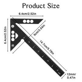 Circle Center Finder Tool Aluminum Imperial Positioning Center Finder Woodworking Tool 45/90 Degree Right Angle Centerline Positioning Multi-Function Arrow Ruler Measuring Tools for Woodworking