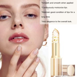 Transferproof Color Changing Lipstick,24H Long Lasting Moisturizing Glossy Lip Gloss,Color Changing Lipstick with Gold Foil Crystal Shine, Deep Nourishment Balm