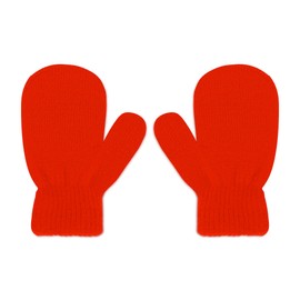 Uttpll Fun Christmas Mittens for Toddlers Knit Warm Winter Gloves Kids Soft Stretchy Magic Mittens for Boys Girls Baby Supplies Red One Size