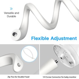 VOMENC Flexible Twist Mount Compatible with VTech VM923/924 Baby Monitor without Tools or Wall Damage - White (Flexible Mount)