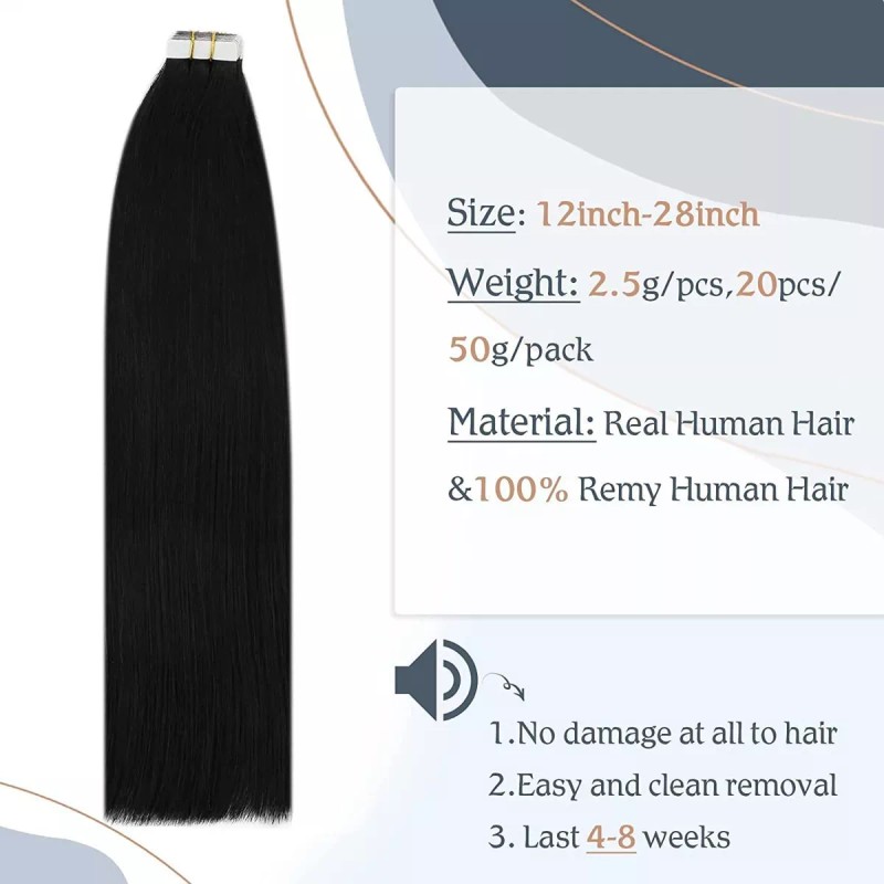 sunny hair Extensiones De Cabello 50gr 22in #1 Jet Negro
