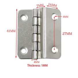 2PCS Three Fold Retro Shutter Hinge 41 * 7 * 1MM,Half-Surface Chest Hinges,Cranked Hinges for Cabinet