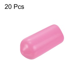 QUARKZMAN Pack of 20 Rubber Caps 7 mm ID Vinyl PVC Round Tube Screw Cap Cover Screw Thread Protective Caps Pink