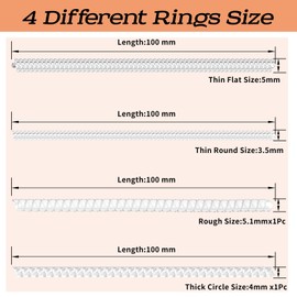 Ring Sizer Adjuster for Loose Rings - 118 Pcs Ring Size Adjuster Set Includes 8 Invisible Adjusters, 8 Spiral Tighteners, 102 EVA Stickers, Plug-in Invisible Ring Tightener for Any Rings Size