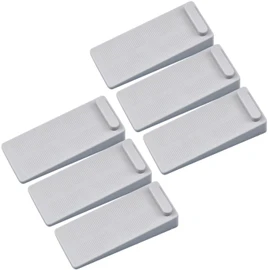 Rubber Door Stoppers 6 Pack, Heavy Duty No-Slip Adjustable Height and Stackable Door Stop Wedge Doorstop Work Well on All Surfaces Wedge