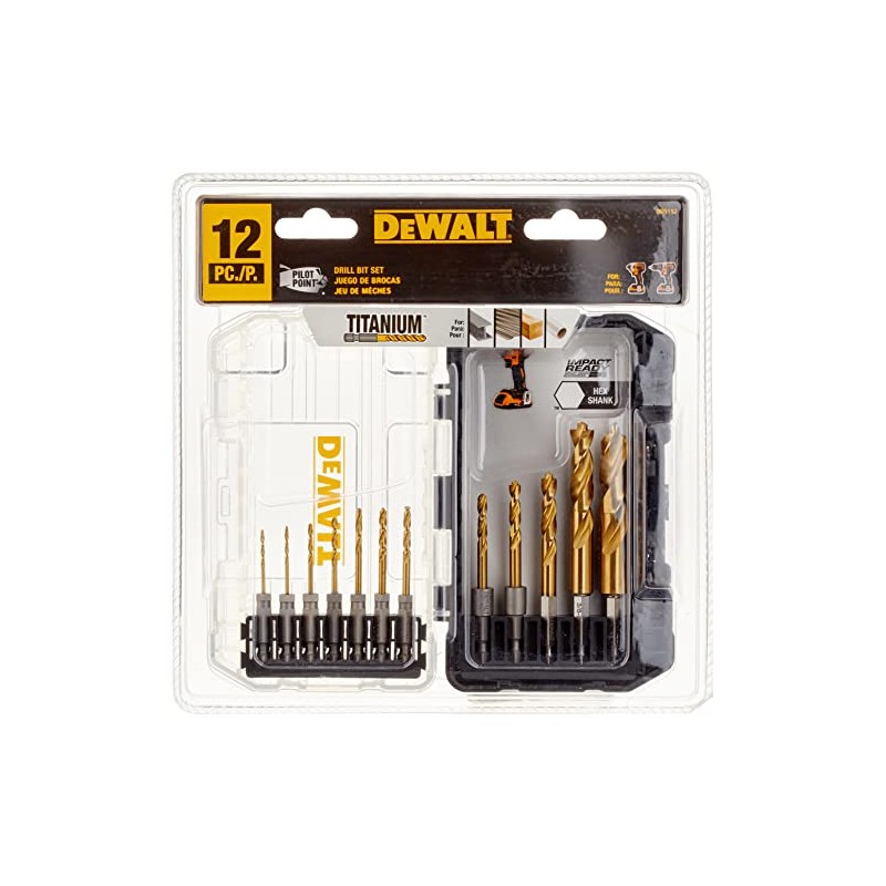 DEWALT Drill Bit Set, Titanium Impact Ready, Ideal for Metal,