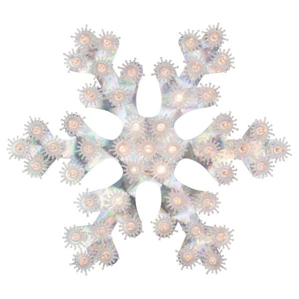 Northlight Lighted Holographic Snowflake Christmas Window Decoration - 12" -