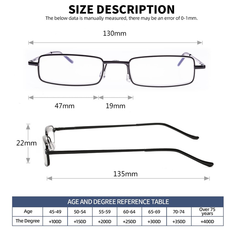 OWTXIS 4 Pack Slim Pen Reading Glasses, Blue Light Blocking