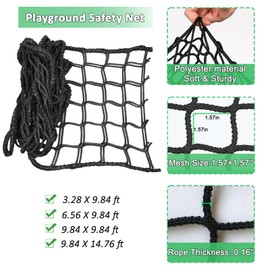 KAERYHET Climbing Net for Kids Double Layers Playground Safety Net Polyester Climbing Cargo Net Rope Bridge Nets for Treehouse Backyard Monkey Bars