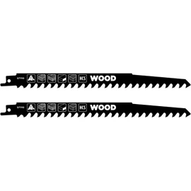 kwb Reciprocating Saw Blade for Wood 240mm (Suitable for Firewood, Hardwood and Plywood, Flexible HCS Steel Material, Precision Ground Saw Blade, Coarse Tooth ½" Universal Shank)