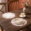 2Pack Round Lace Doilies Tablecloth,flower Embroidered Placemats