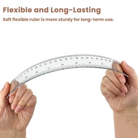 ZUFECY 7-Pack Plastic Ruler Straight Ruler, Transparent Ruler for School, Ruler with Centimeters, Millimeter and Inches 12 Inch