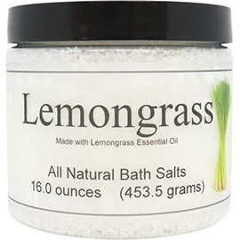 All Natural Lemongrass Bath Salts by Eclectic Lady, 16 ounces
