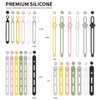 YANGMUM 24pcs Silicone Cable Ties Reusable, Cord Organizer, 4 Styles
