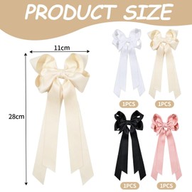 4 Pieces Bow Hair Clips, Satin Hair Clips, Ele Hair Clips, Clothing Accessories, Hair Styling Tools, Women'S Hair Accessories