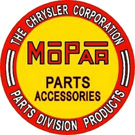 NLP Mopar Parts Accessories ROUND TIN SIGN Vintage Metal Garage Ad