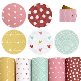 5Pcs Faux Leather Sheets, 7.9x13.0 Inch Faux Leather Sheets for Crafts with Cute Printing, Multiple Styles & Colorful for DIY, Earrings Making, Sewing, Clips Decoration Fabric