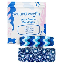 Vendajes para piel sensible - Apósito de espuma de silicona azul de 5 x 10 cm - Como se vio en Shark Tank - Almohadilla de látex antiadherente y sin dolor para piel sensible - Curitas tra