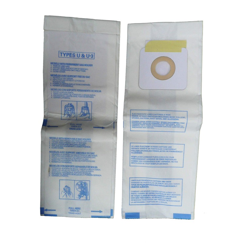3 Panasonic U, U-3 & U-6 Upright Vacuum Cleaner Bags,
