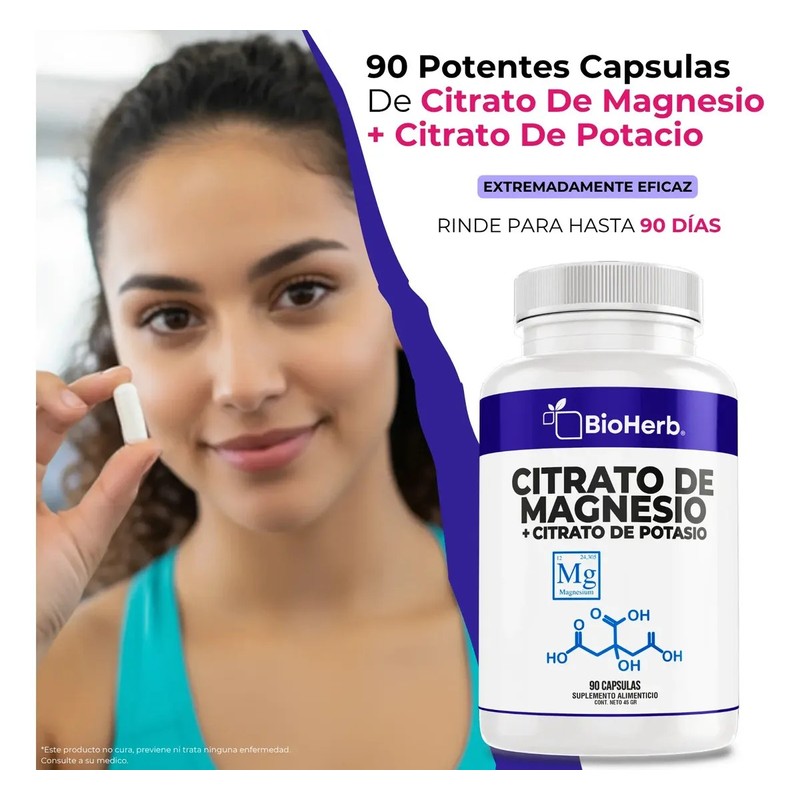 Citrato De Magnesio Citrato De Potasio 100 Puro 12 Mag