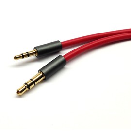 ABLET 150 cm Gold Plated Design 3.5 mm to 2.5 mm Male Car Auxiliary Cable Headphone Audio Cable Compatible with Bose Headphones, for JBL Headphones, Smartphone, Tablet, MP3 Player, Red