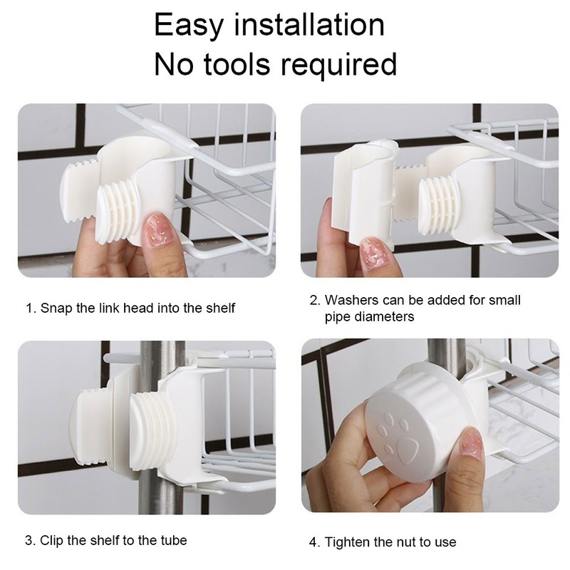 2Pcs Faucet Storage Rack Stainless Steel Sink Caddy Organizer Soap