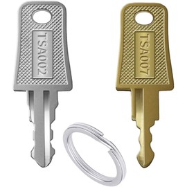 TSA Key TSA002 007 Lock Key Set of 2 with Key Ring Travel Bag Luggage Suitcase Key Master Key Spare Key Compatible TSA002 TSA007 Key