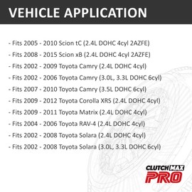 ClutchMaxPRO Heavy Duty OEM Clutch Kit Compatible with 05-10 Scion tC 08-15 xB 02-10 Toyota Camry 09-12 Corolla XRS 09-11 Martrix 04-06 RAV-4 02-08 Solara 2.4L (CP16082HD-CK)
