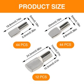 Framad 100 Pcs 7mm and 5mm Shelf Support Pegs, Metal Cabinet Pins for Adjustable Shelving Hardware