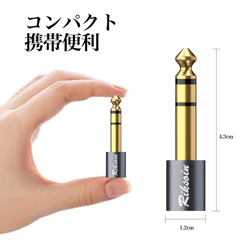3.5mm to 6.35mm Conversion Plug, RIKSOIN (1 piece), Stereo Mini