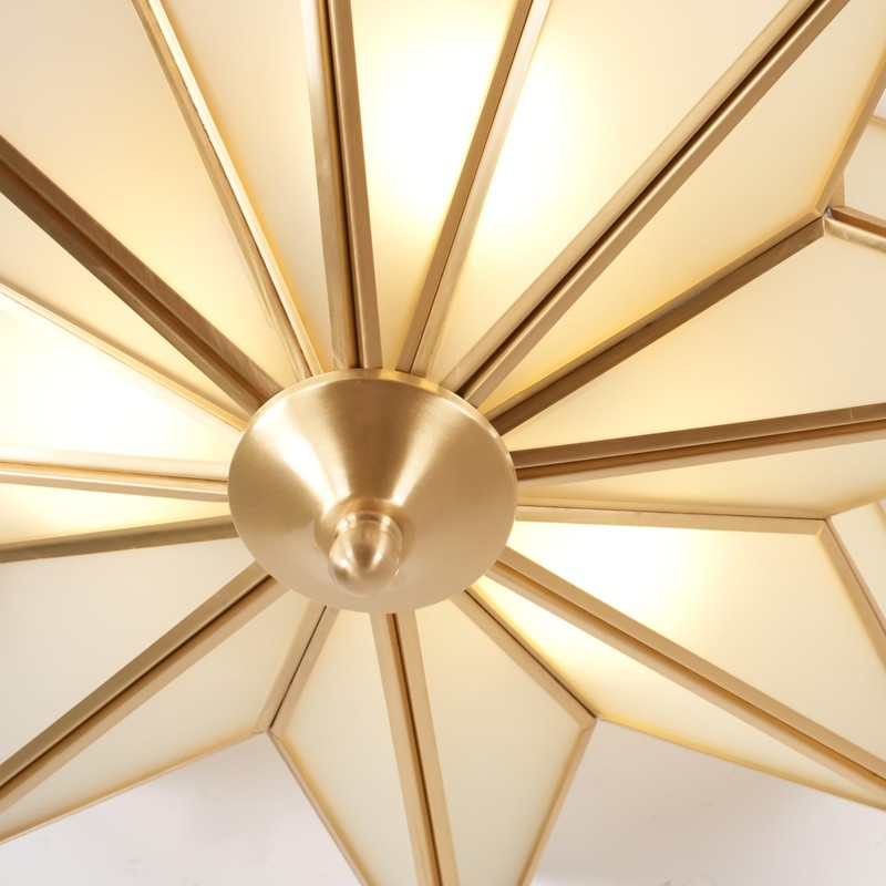Aeyee Antique Brass Flush Mount Ceiling Light Star Shaped Ceiling