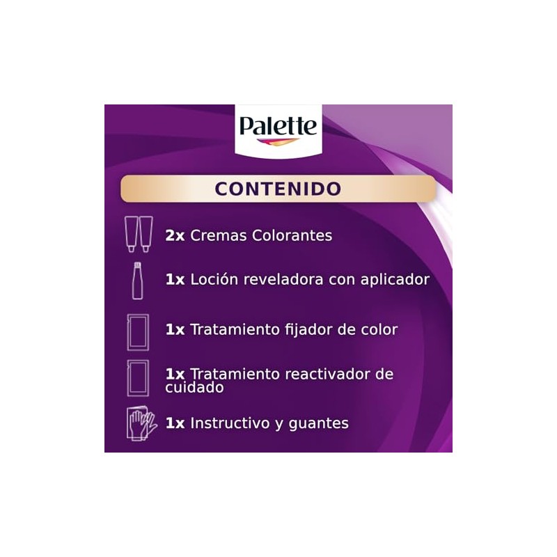 Palette Tinte para cabello color creme, rubio miel 7-55
