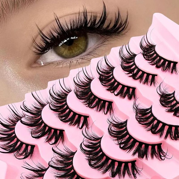 Wiapy Wet Manga Lashes (7 Pairs), D Curl Faux Lash