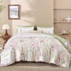 Yiran 7 Piece Pink Green Floral Comforter Set King Size,