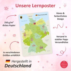 Children's Learning Poster - Germany Landmarks 2 - Wall Decoration Children's Room Wall Picture Boy Girl Poster - Size DIN A2-594 x 420 mm