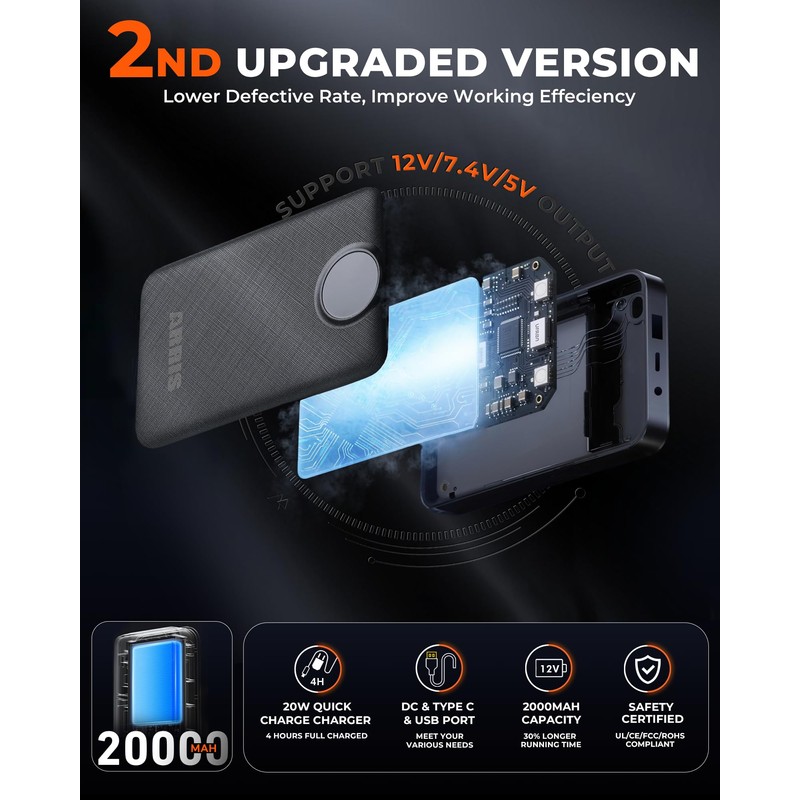 ARRIS 12V Battery Pack 20000mAh (2025 New Version), Compatible 2025