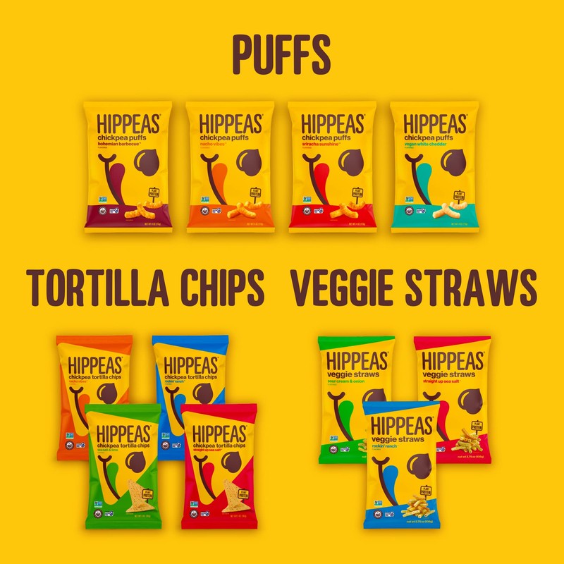 Hippeas Chickpea Puffs, Groovy White Cheddar, 1.5 Ounce (Pack of