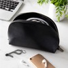 Black Vegan Leather Tech Case