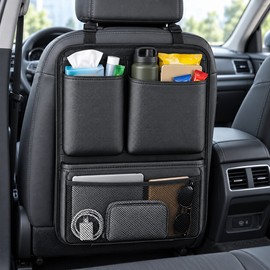 Car Seat Back Organizer – Large Capacity Rear Seat Hanging Storage Bag with Tissue Holder and Drink Holder
