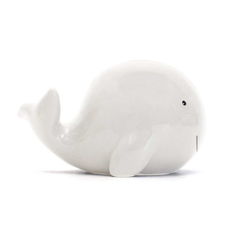 Child to Cherish Ceramic Whale Piggy Bank, White