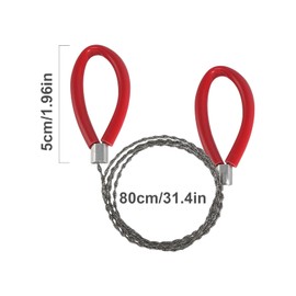 Stainless Steel Wire Saw, 2 Pieces 80 cm Pocket Saw Made of Stainless Steel, Loops, Camping Bags, Wire Saw, Hand Chainsaw, Wire Saw for Gardening, Outdoor, Camping, Tree, Wood Cutting