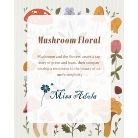 Miss Adola Aesthetic Canvas Tote Bag for Women - Sturdy Cloth Cotton Totes Bag with Pattern Shoulder Bag for Shopping, Grocery, Gym, Mushroom Floral